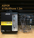 Cáp sạc Aspor data cable A158 iphone 1.2m  2.4A