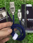 USB Cáp Aspor A117 iPhone 5/6/7/9 Metal 1.2m 2.4A