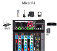 Mixer R4 USB-4 Kênh Mixing Console Thiết Bị Âm Thanh Chuyên Nghiệp DJ