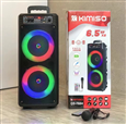 Loa Kéo Di Động Karaoke KIMISO QS-7604 (Bass đôi 6.5x2, 1 Micro có dây)