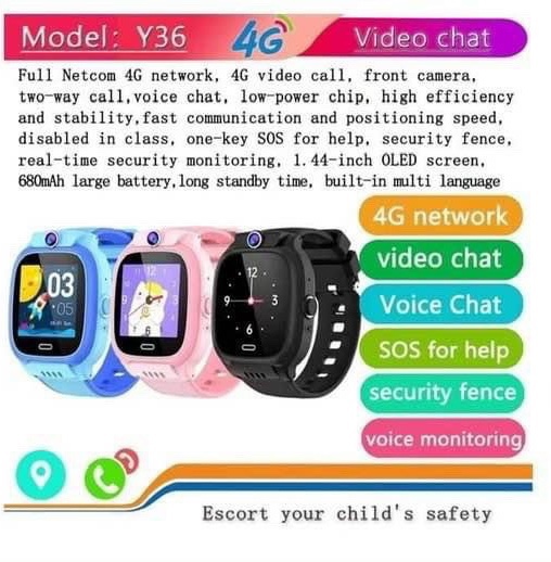 Đồng hồ thông minh định vị và video call Y36 cho trẻ em